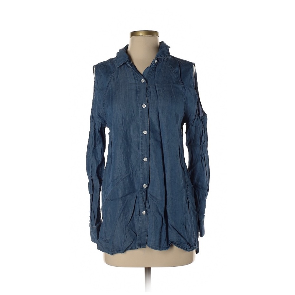 Chelsea & Theodore jean button up blouse